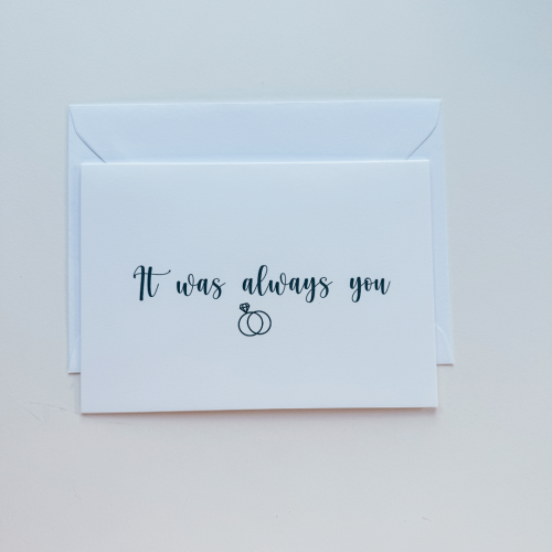 It Was Always You wedding card for groom from bride with wedding ring design
