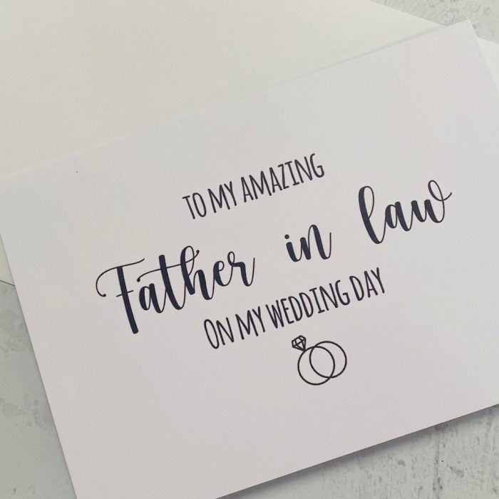 To My Father in Law Wedding Card