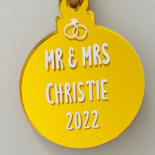 Mr & Mrs Personalised 2022 - Acrylic Decoration