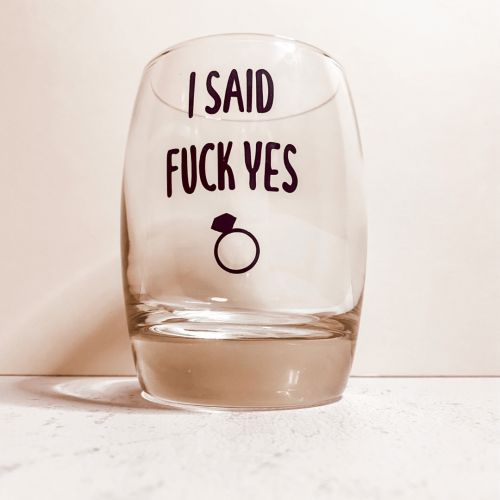 I Said Yes - Engagement Glass