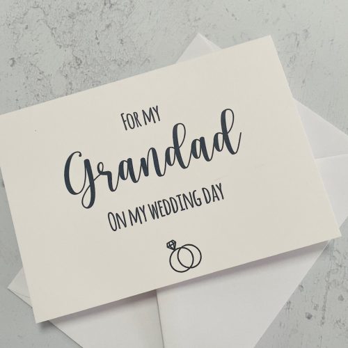"For My Grandad on My Wedding Day" card