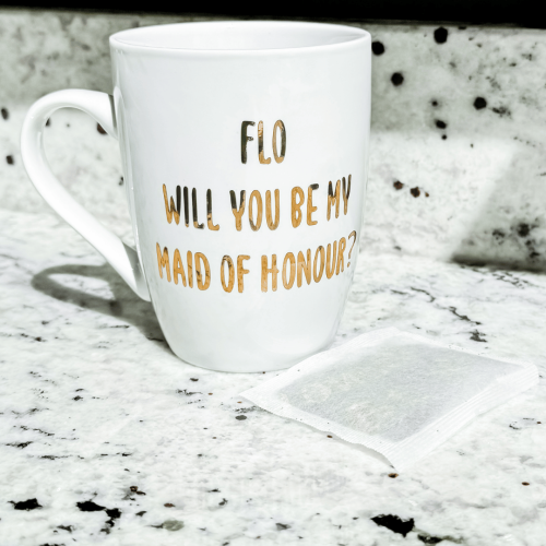Custom name maid of honour mug gift idea for bridal party