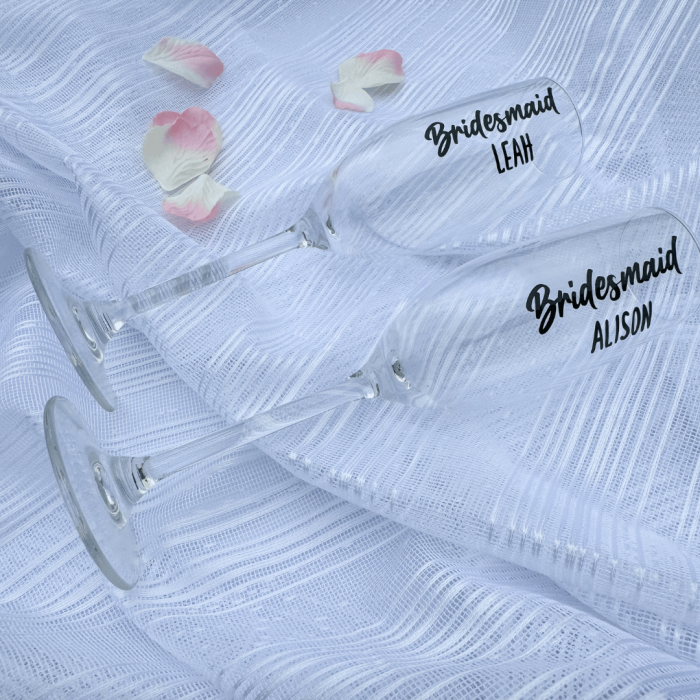 Bridesmaid Champagne Flute | Wedding Champagne Flutes Personalised | Bridesmaid | Maid of Honour | Keepsake Gift | Bride