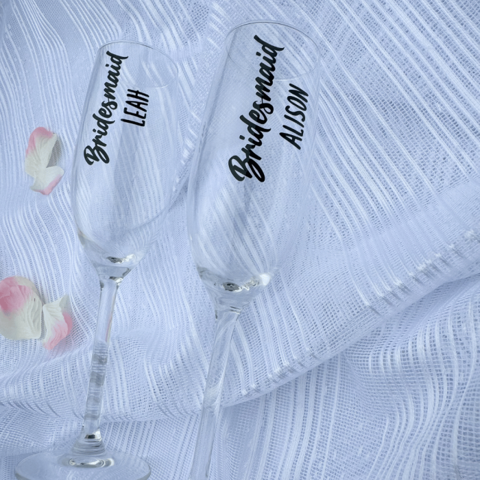 Bridesmaid Champagne Flute | Personalised Champagne Glass | Personalised Wedding Gift | Bridesmaid Champagne Flute| Bridesmaid Glass