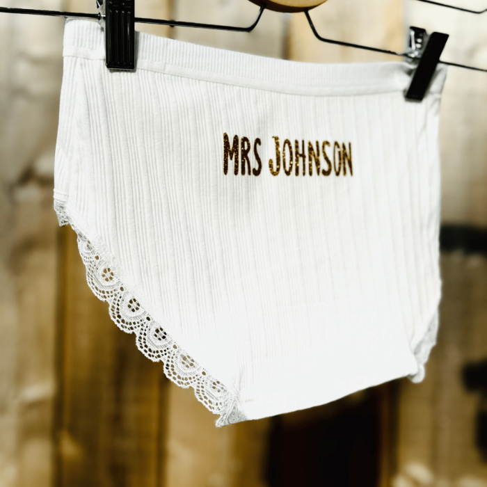 Personalised Bridal Underwear | Hen Party Present | Bridal Shower Gift | Funny Underwear | Hen Party