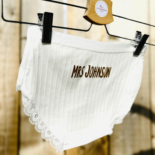 Personalised Bridal Underwear | Hen Party Present | Gift For Bride | Undies For Bride | Underwear For Bride | Hen Party Gift