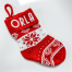 Personalised Christmas Stocking | Small 4x8 inch personalised Christmas stocking shown up close, designed for stocking fillers and bridal party Christmas presents.