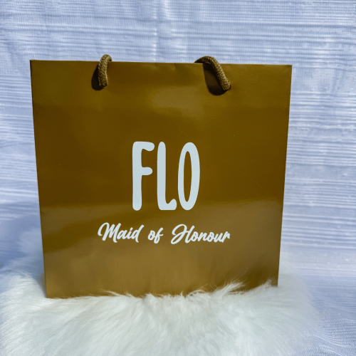 6. Matching personalised bridal party gift bags for wedding morning gifts