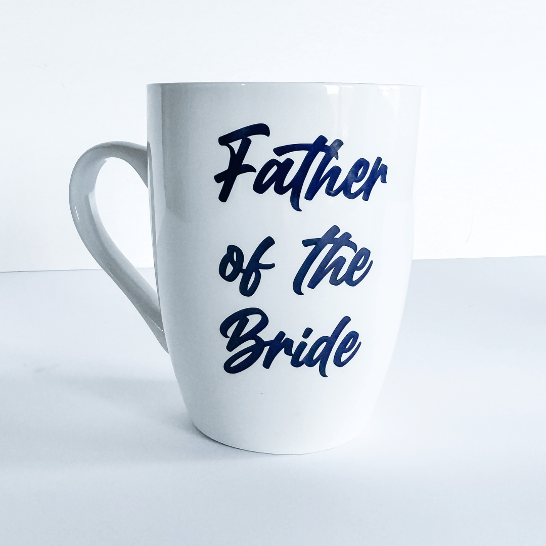 Father of the Bride mug white ceramic wedding gift for dad