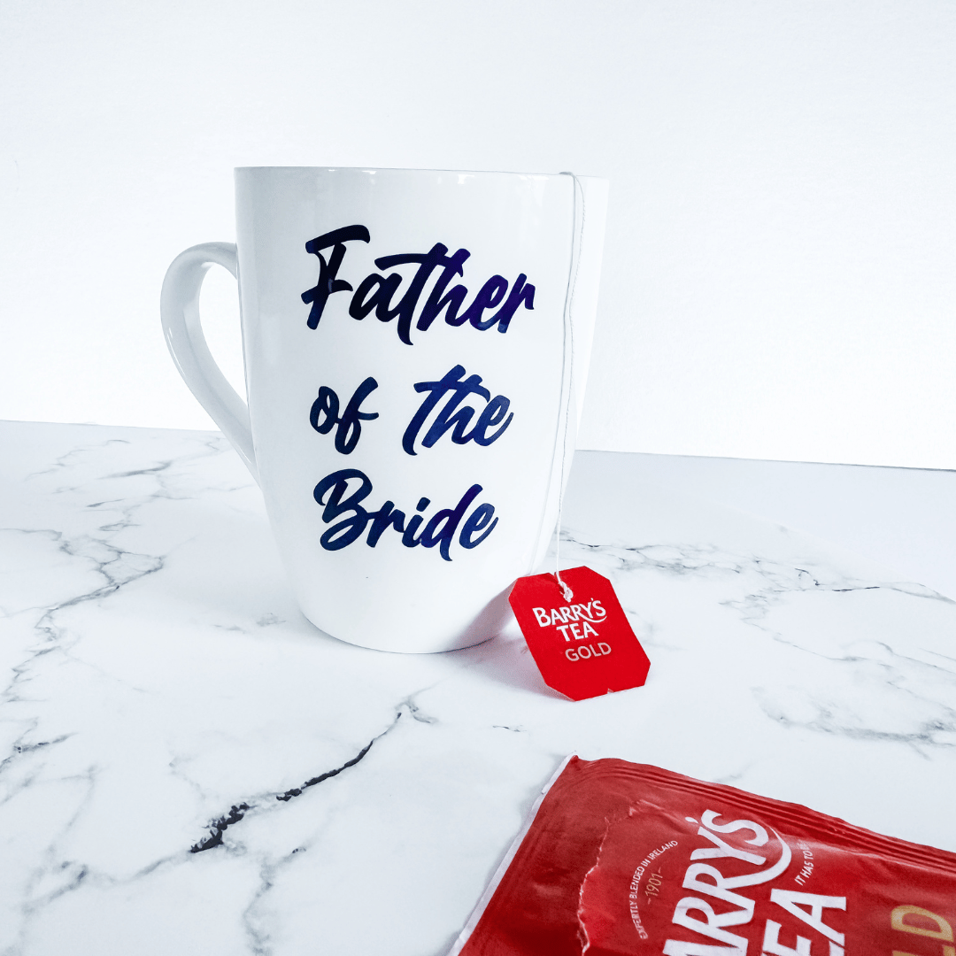 Elegant Father of the Bride coffee mug for wedding morning