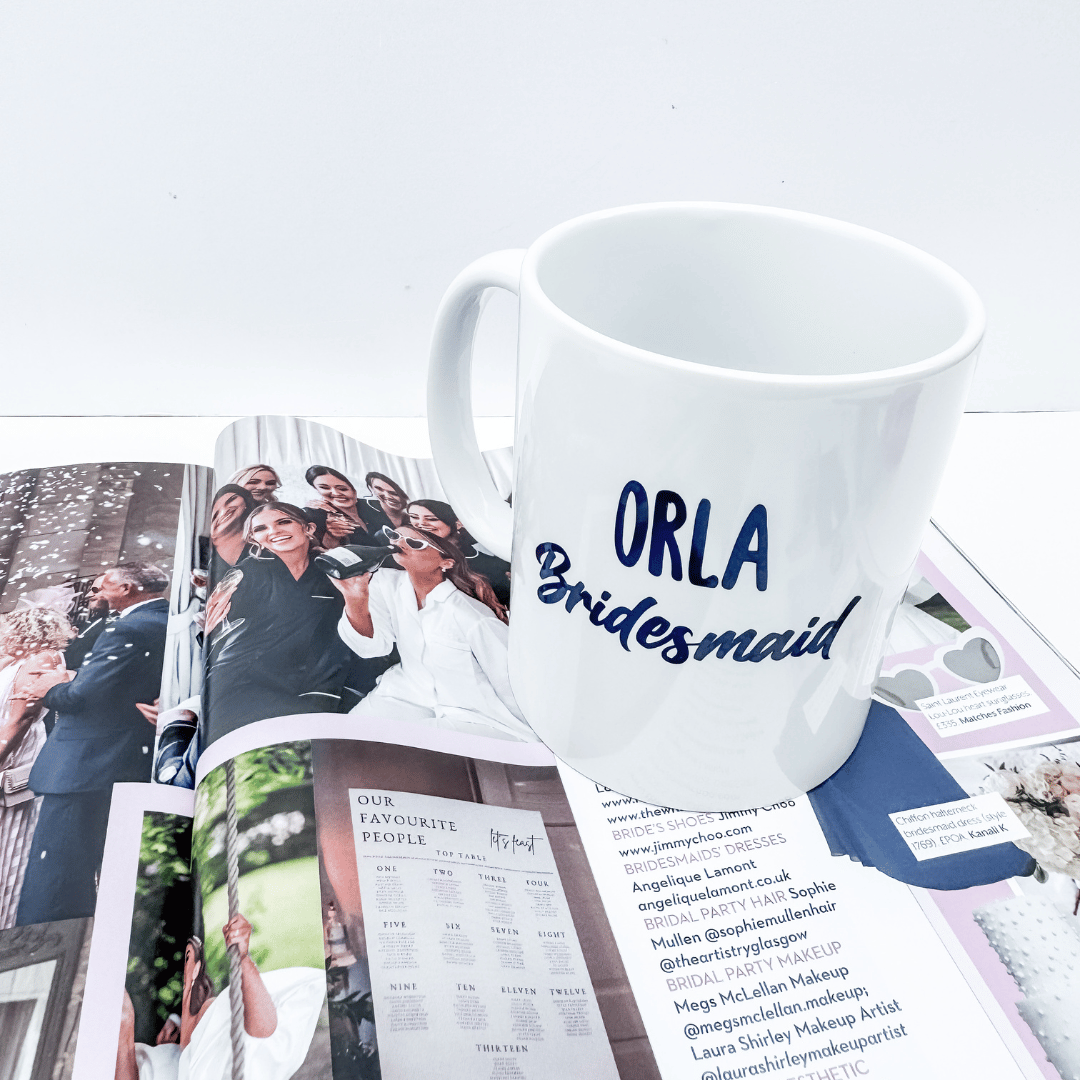 Personalised Bridesmaid Mug | keepsake for the wedding morning